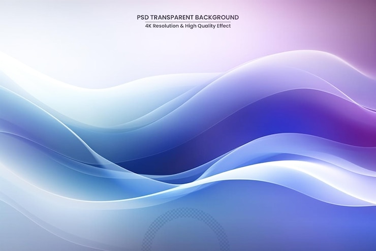 PSD colored light wave on white transparent background