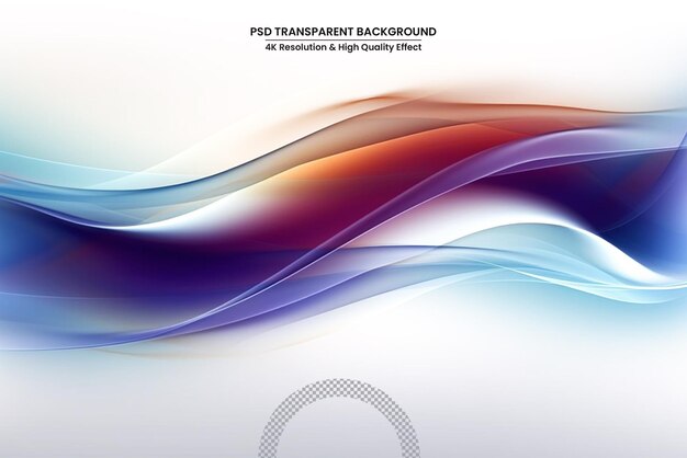 PSD colored light wave on white transparent background