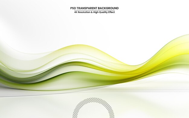 Colored light wave on white transparent background