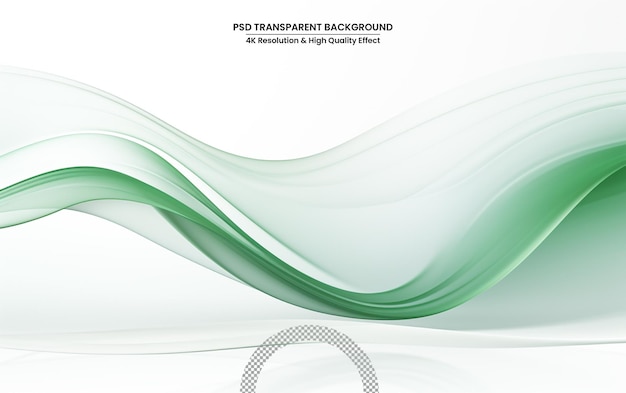 PSD colored light wave on white transparent background