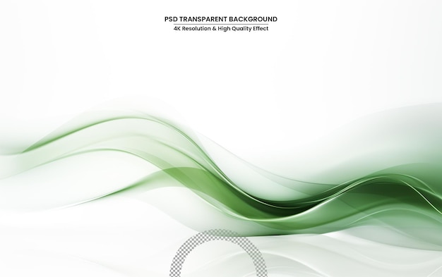 PSD colored light wave on white transparent background