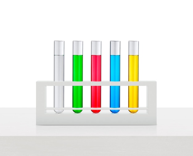 PSD colored liquids in tubes test tube transparent background