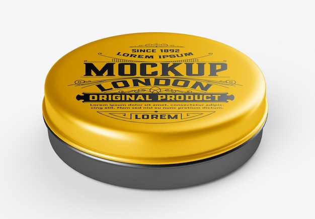 Colored metal tin mockup