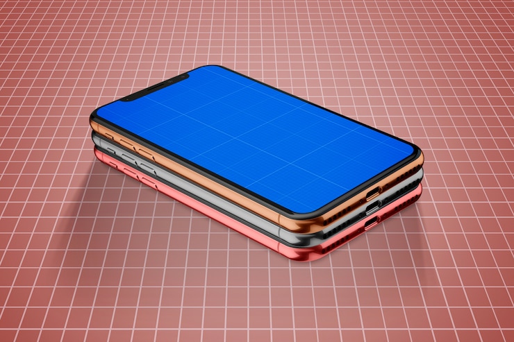 PSD colored mobile mockup