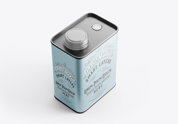 Colored Oil Tin Mockup