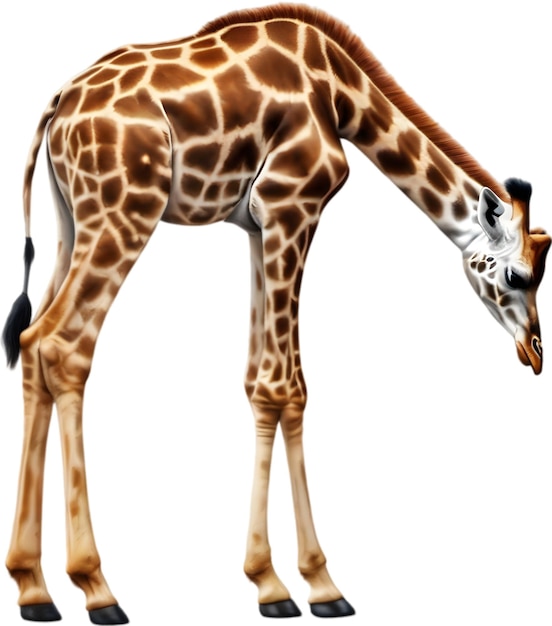 PSD colored pencil sketch of a giraffe