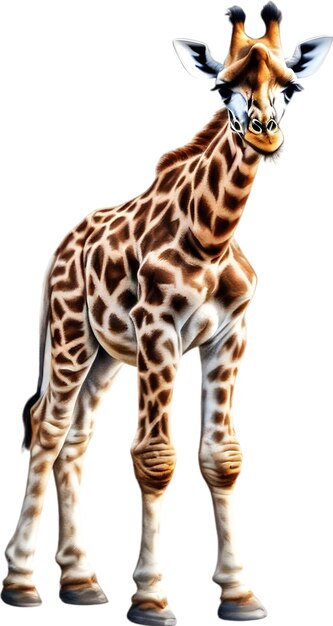 PSD colored pencil sketch of a giraffe