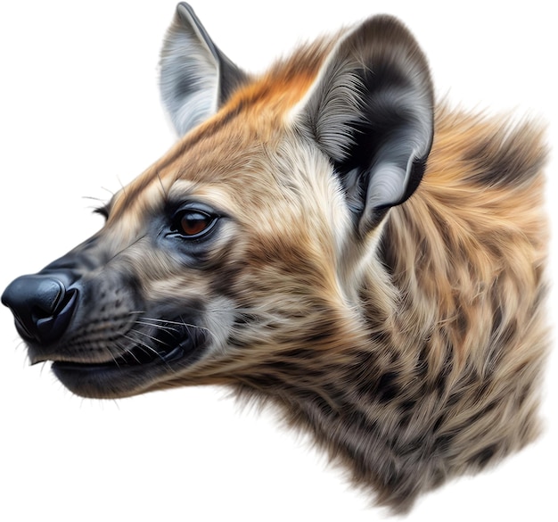 PSD colored pencil sketch of a hyena