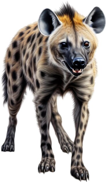 PSD colored pencil sketch of a hyena