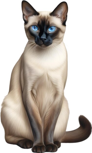 PSD colored pencil sketch of a siamese cat