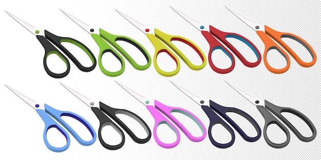 Colored scissor on transparent background