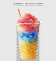 PSD colored slush ice in a cup