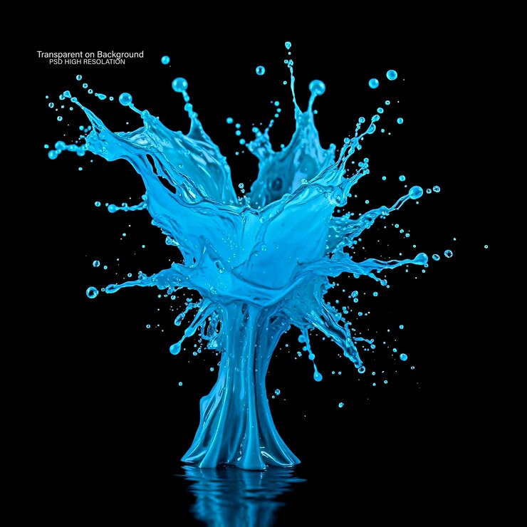 PSD colored splash on black background
