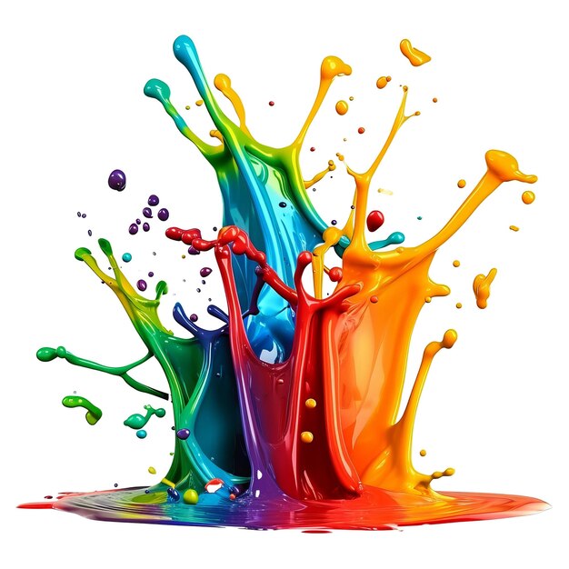 PSD colored splashes in abstract shape