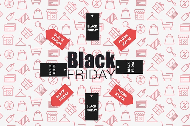 Colored tags with black friday promotion