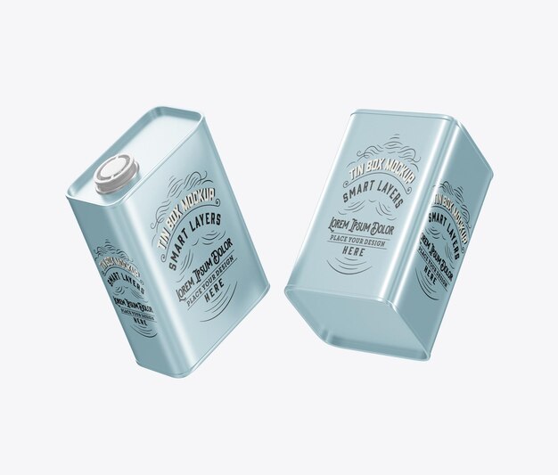 Colored Tea Tin Mockup