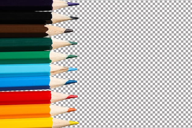 PSD colored wooden pencils on a gray background