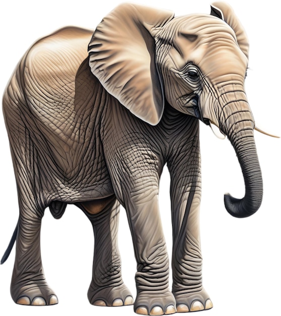 PSD coloredpencil sketch of an african elephant