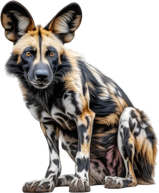 PSD coloredpencil sketch of an african wild dog