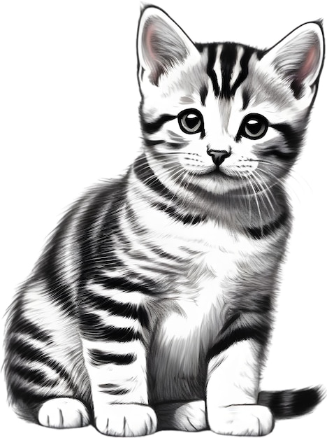 Coloredpencil sketch of an american shorthair cat aigenerated