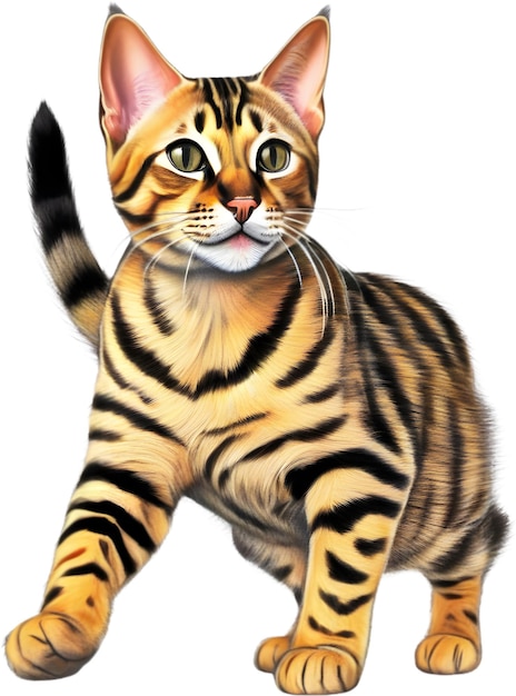 Coloredpencil sketch of a bengal cat aigenerated