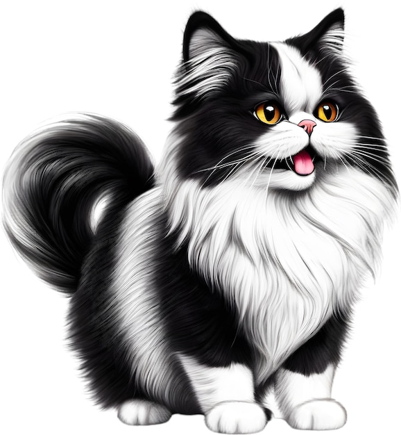 PSD coloredpencil sketch of a persian cat aigenerated