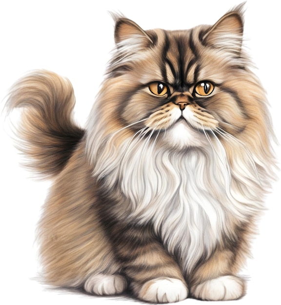 PSD coloredpencil sketch of a persian cat aigenerated