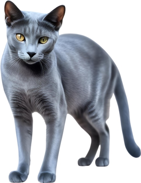 PSD coloredpencil sketch of a russian blue cat