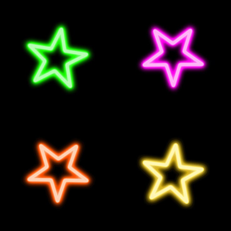 PSD colorfu star neon light