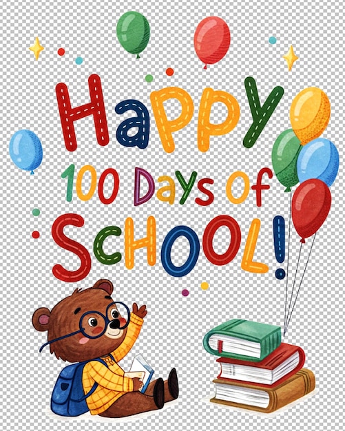 학교 고양이 타이포그래피의 화려한 100 일 티셔츠 디자인은 수요에 따라 인쇄됩니다.