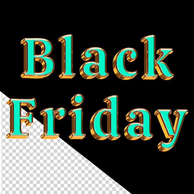 PSD colorful 3d black friday lettering
