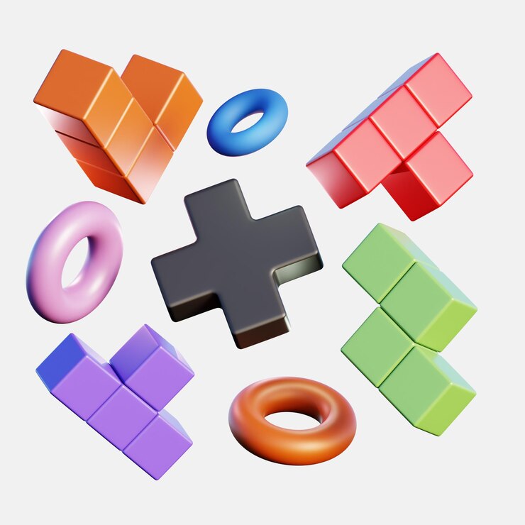 PSD colorful 3d blocks