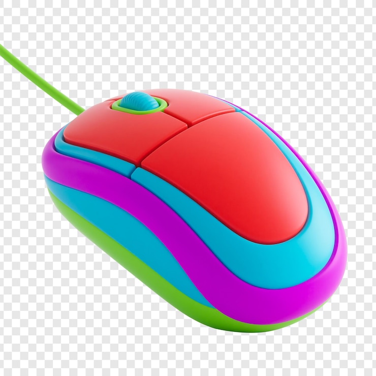 PSD colorful 3d cartoon computer mouse