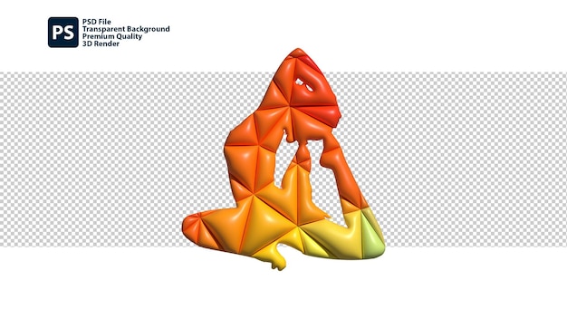 요가 포즈의 다채로운 3d 일러스트