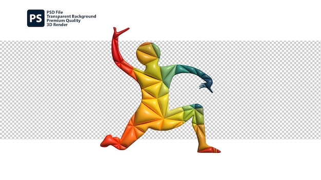 PSD illustrazione colorata 3d di pose yoga