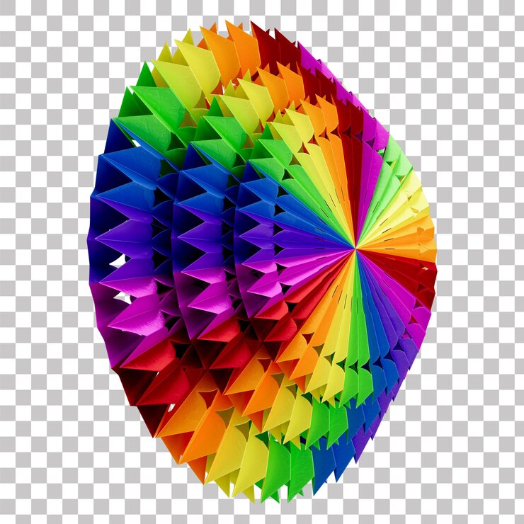 PSD colorful 3d origami ornament for brazilian so joo june festival composition with transparent backg