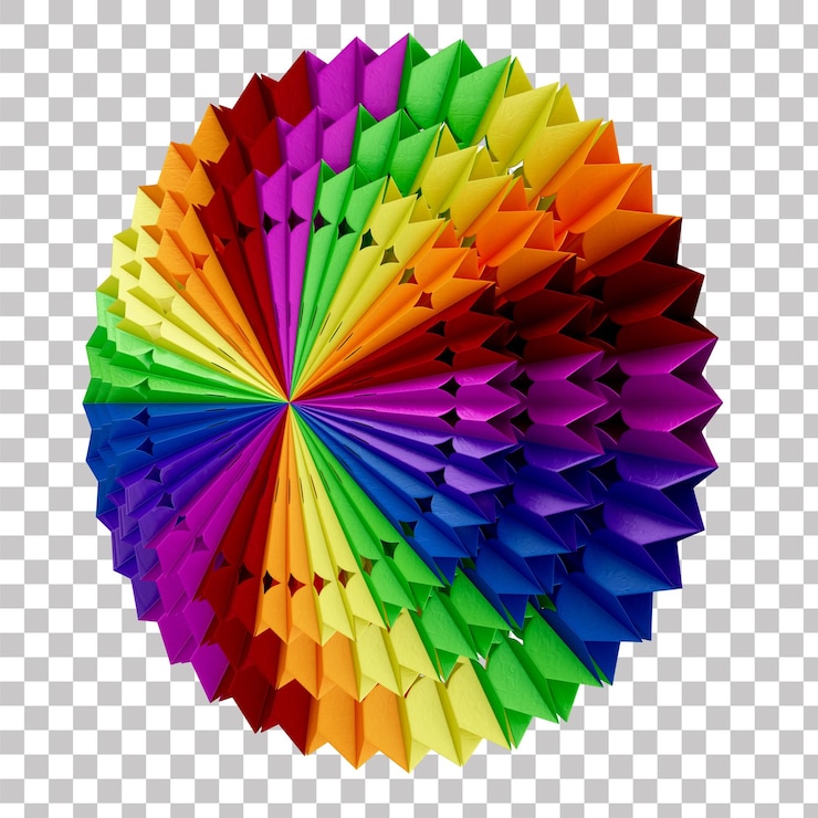 PSD colorful 3d origami ornament for brazilian so joo june festival composition with transparent backg