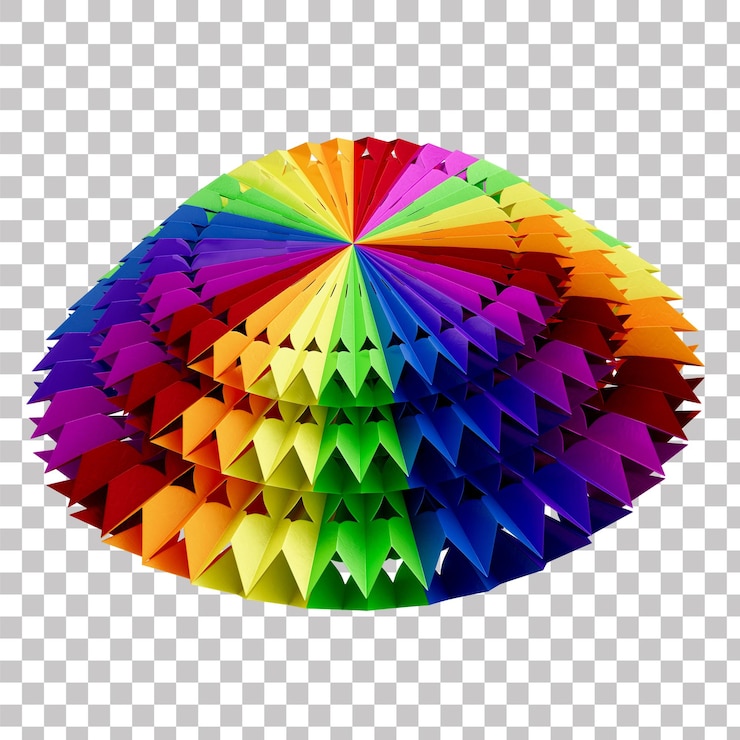 PSD colorful 3d origami ornament for brazilian so joo june festival composition with transparent backg