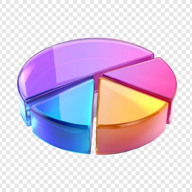 PSD 다채로운 3d 파이 차트 데이터 시각화 비즈니스 분석