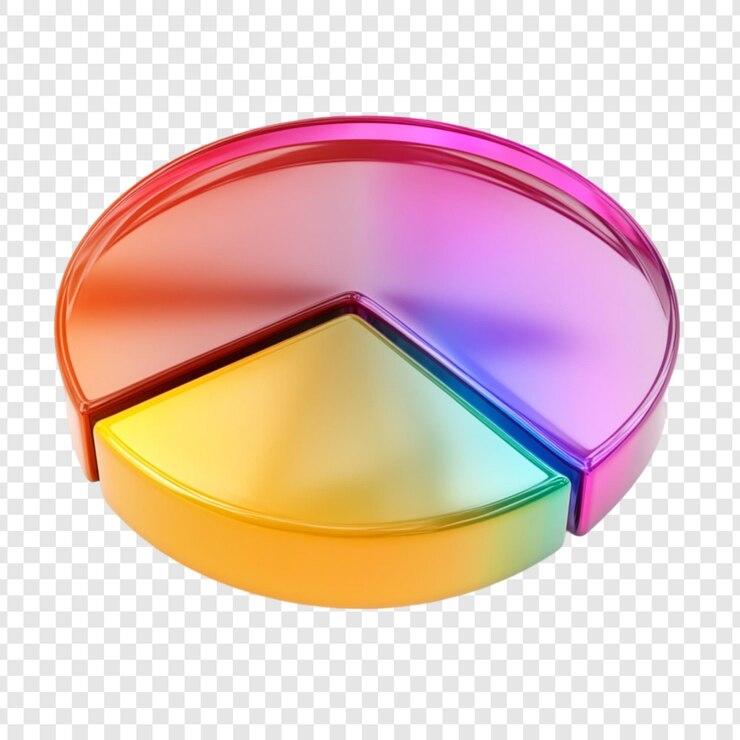 PSD 다채로운 3d 파이 차트 데이터 시각화 마케팅 그래프