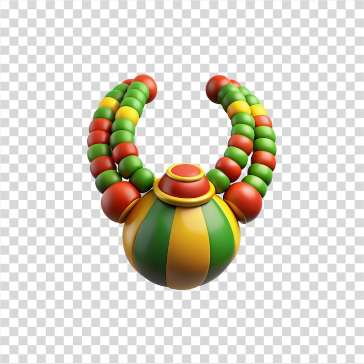 PSD 有色彩的 3d 渲染的球项链和珠子