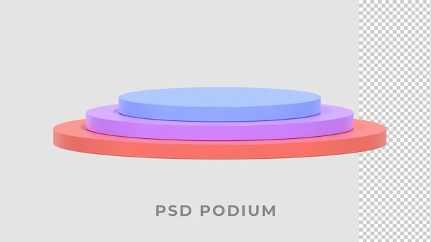 PSD colorful 3d rendered stairs podium