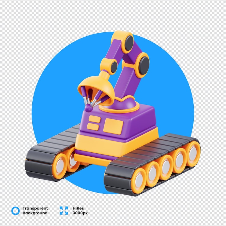 PSD colorful 3d rover icon on a transparent background