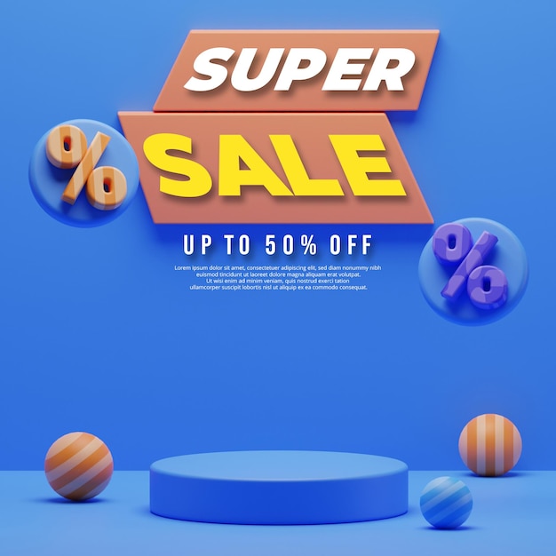 Colorful 3d sale podium design