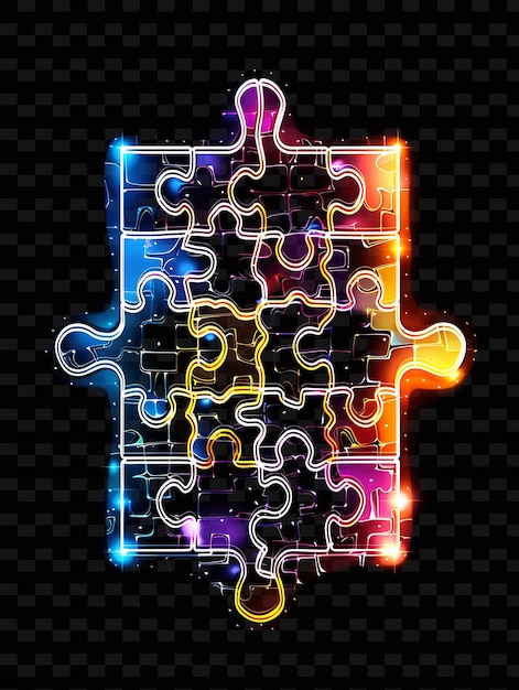 PSD uno sfondo astratto colorato con un disegno del puzzle della parola