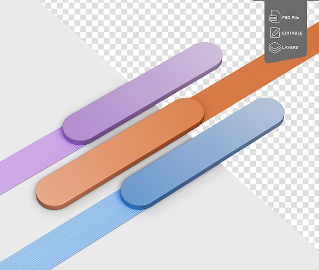 colorful abstract bars with textured ribbons creating a sleek and stylish look 3d illustration