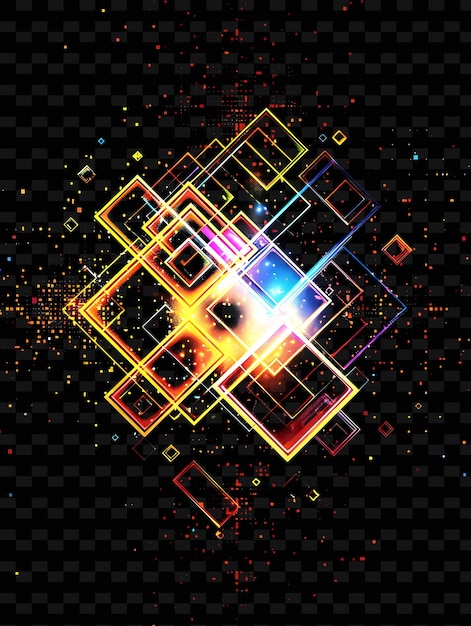 A colorful abstract design of a square with the word quot on it