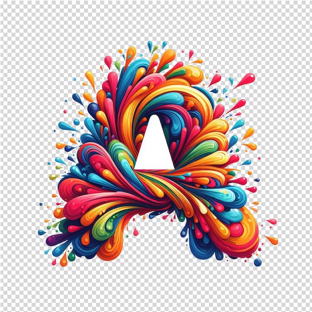 PSD colorful abstract design with a circle of water and a triangle