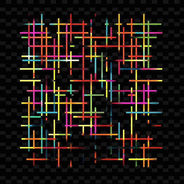 PSD a colorful abstract pattern of the lines on a black background