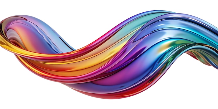 PSD a colorful abstract sculpture of a rainbow colored glass
